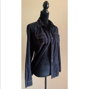 TOMMY HILFIGER Contrast-Stitch Shirt sz L